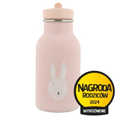 Różowa termiczna butelka z królikiem- 350 ml - Królik Trixie Baby, stal nierdzewna- 100% bezpieczna