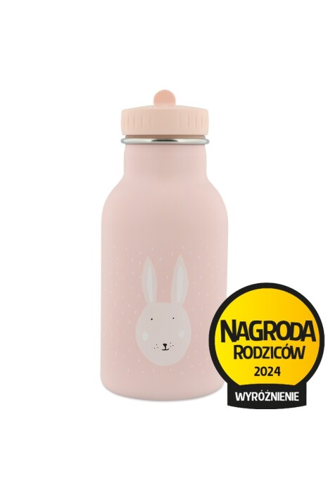 Różowa termiczna butelka z królikiem- 350 ml - Królik Trixie Baby, stal nierdzewna- 100% bezpieczna