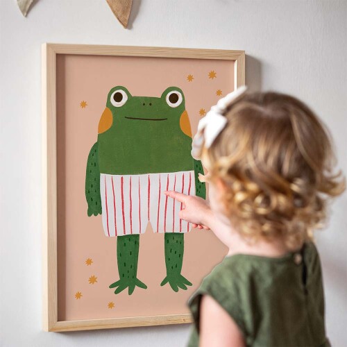 Plakat żabka w kąpielówkach do pokoju dziecięcego