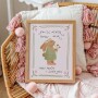 Plakat do pokoju dziecka z króliczkiem trzymającym kwiatek i napisem I LOVE YOU – dekoracja pełna miłości