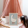 Pastelowy ilustrowany plakat z gąską i jej maleństwem