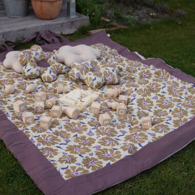 Flower Power – muślinowy koc piknikowy XXL – mata piknikowa 180×150 cm