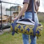Modern Denim – muślinowy koc piknikowy XXL – mata piknikowa 180×150 cm MATA PIKNIKOWA GRANATOWO ŻÓŁTA W PTAKI