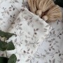 Miękki Otulacz Bambusowy - Biały w gałązki i listki