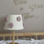 Lampka nocna boho z abażurem ze sznurka i kwiatkami handmade