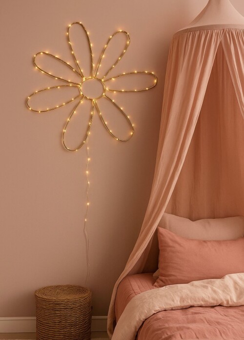 Lampka na ścianę w kształcie KWIATKA STOKROTKI ze światłem LED w kolorze ciepłym