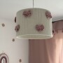 Lampa wisząca w stylu boho, beżowa z różowymi kokardkami, do pokoju dziecka