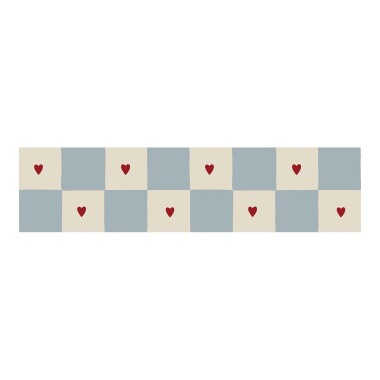 Border ścienny Stripes Check with Hearts – Dekornik, pas dekoracyjny z serduszkami do pokoju dziecka
