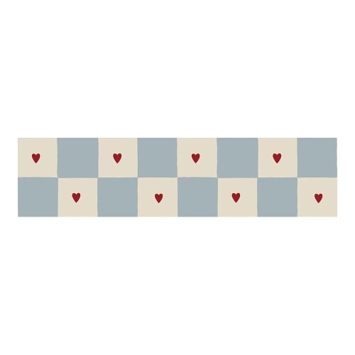 Border ścienny Stripes Check with Hearts – Dekornik, pas dekoracyjny z serduszkami do pokoju dziecka