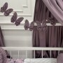 Girlanda dekoracyjna do pokoju dziecka- aksamitne, velvetowe motylki na sznurku
