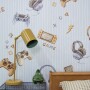 Tapeta na ścianę niebieska w gry, słuchawki i napisy game- gaming