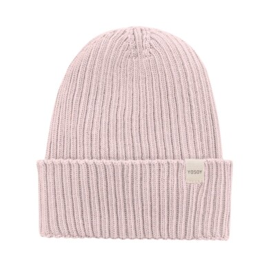 Czapka dla dziecka z wełny merino w kolorze różowym