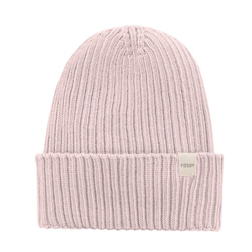 Czapka dla dziecka z wełny merino w kolorze różowym