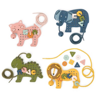 Urocza drewniana przeplatanka to idealna zabawa dla małych rączek. Zabawka wykonana jest z najwyższej jakości drewna bukowego i sklejki z certyfikatem FSC®