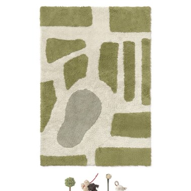 Bawełniany dywan do prania w pralce, z londyńskim parkiem i uliczkami