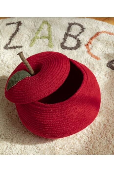 Czerwony kosz do przechowywania w kształcie jabłka w czerwonym kolorze