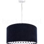 Abażur lampy Dina z granatowego weluru i wnętrzem w gwiazdki