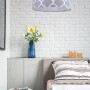 Okrągła lampa sufitowa wisząca szara w koniczynę marokańską