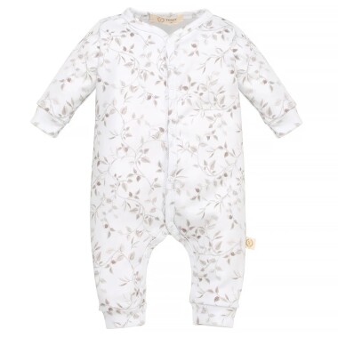 Biały pampers z bawełny organicznej w kwiaty