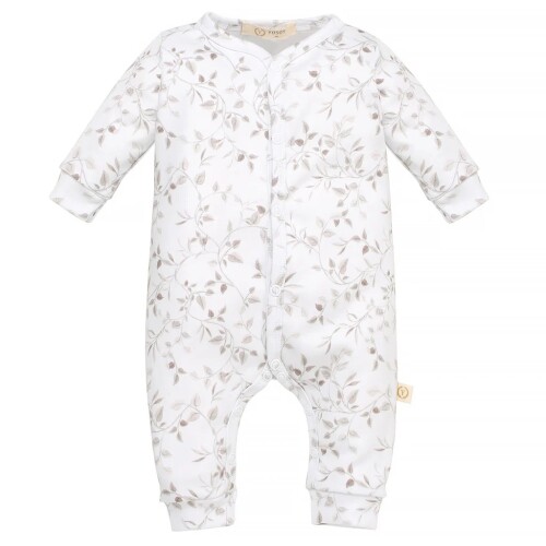 Biały pampers z bawełny organicznej w kwiaty