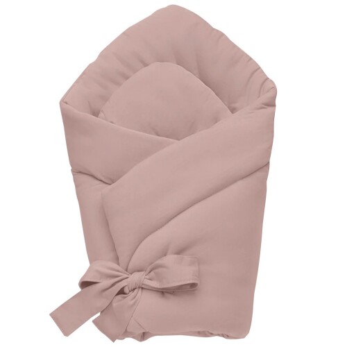 Beżow-brązowo-różowy miękki i puszysty rożek niemowlęcy