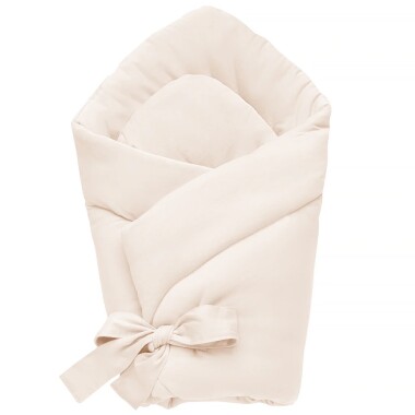 Kremowy rożek niemowlęcy z kokardą