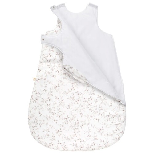 BIAŁY NIEMOWLĘCY ŚPIWOREK Z WZOREM W DELIKATNE GAŁĄZKI