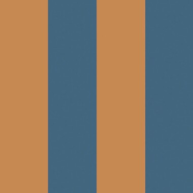 Karmelowo-niebieska tapeta na ścianę w pionowe pasy