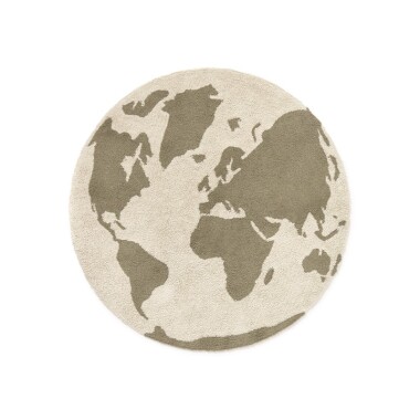 zmywalny dywan mapa świata Lorena Canals w naturalnym kolorze