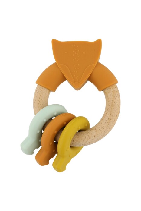 Silikonowo drewniany gryzak z motywem liska