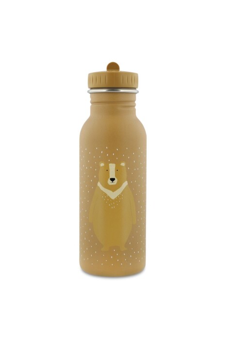 Brązowa stalowa butelka dla dzieci Trixie Baby 500 ml miś