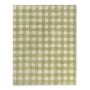 Zielono-biały dywan w kratkę vichy