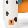 Designerski fotel do pokoju dziecka- turkusowo pomarańczowo biały w kropki. Inspirowany Pippi.