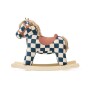 Koń na biegunach - tradycyjna zabawka do pokoju dziecka. Delikatnie kołysze, miękka w dotyku, z piękną grzywą do czesania.