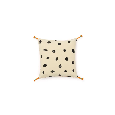 Poszewka na poduszkę 50x50 cm inspirowana Pippi. Dwustronny wzór: kropki konia i pomarańcz włosów.