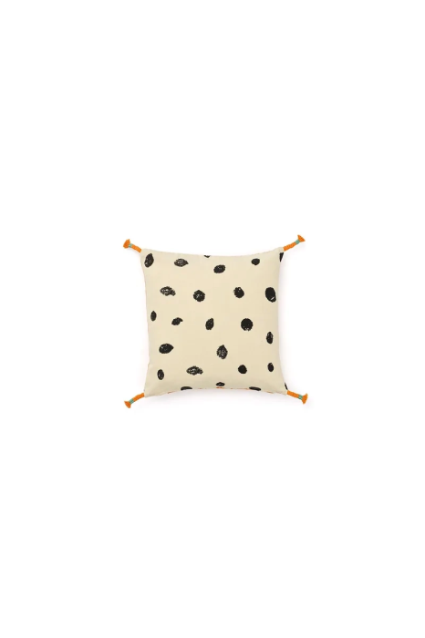 Poszewka na poduszkę 50x50 cm inspirowana Pippi. Dwustronny wzór: kropki konia i pomarańcz włosów.