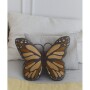 Szaro- pomarańczowo- czerwona poduszka motyl do pokoju dziecka.