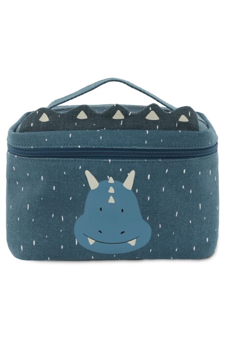Termiczny pojemnik, torba z uchwytem - Lunch Box niebieski z triceratopsem