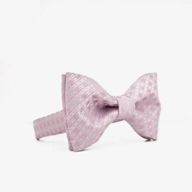 Różowa mucha męska żakardowa 6x12 cm z regulacją