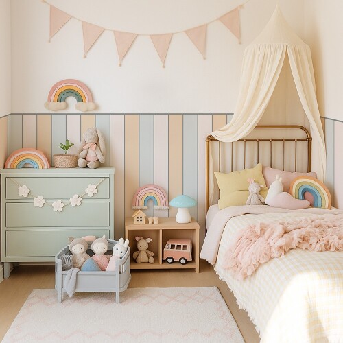 Lamperia samoprzylepna PCV do pokoju dziecka na wymiar- w pastelowych jasnych kolorach