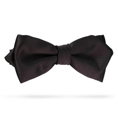 Wąska czarna mucha męska diamond satynowa 5x13 cm