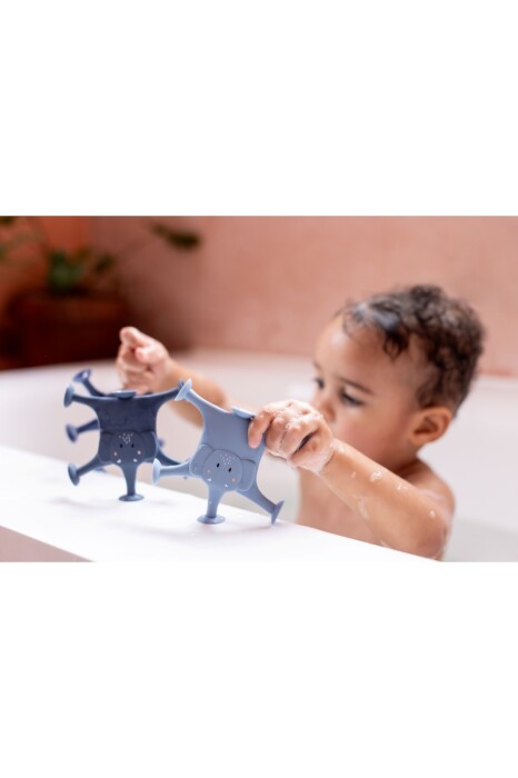 Silikonowe przyssawki do wanny w niebieskim kolorze