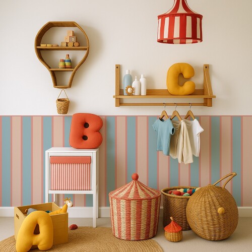 RÓŻOWO TURKUSOWA NAKLEJKA LAMPERIA DO POKOJU DZIECKA- ARANŻACJA