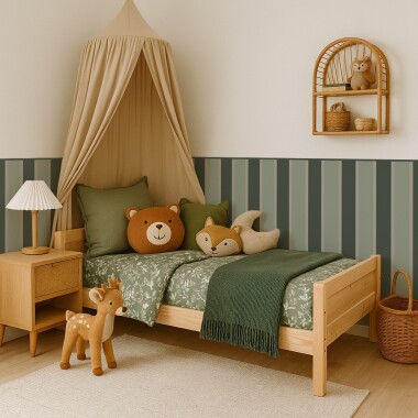 ZIELONA NAKLEJKA LAMPERIA DO POKOJU DZIECKA- ARANŻACJA