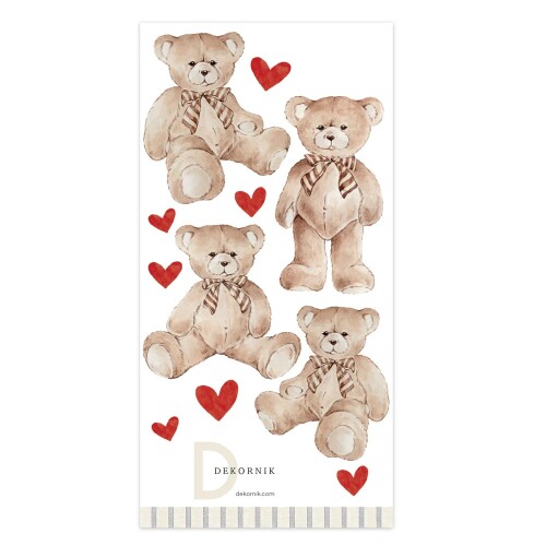 Naklejki na ścianę do pokoju dziecka- misie w beżowo brązowych odcieniach