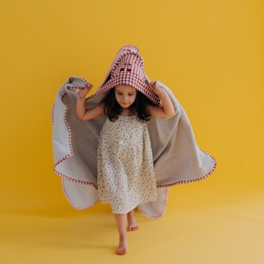 Ręcznik kąpielowy dla dziecka z kapturem Cherry 140x70 bawełniany