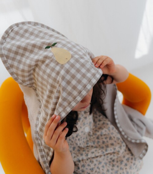 Ręcznik kąpielowy dla dziecka z kapturem Pear 140x70 bawełniany