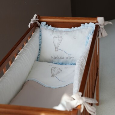 bawełniana pościel do wózka i kołyski royal balloons z wypełnieniem