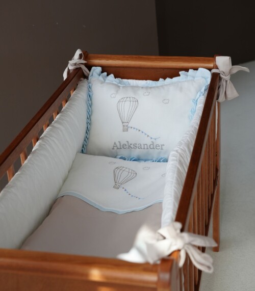 bawełniana pościel do wózka i kołyski royal balloons z wypełnieniem