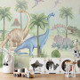 Tapeta mural dla dzieci z dinozaurami – tyranozaur, triceratops i prehistoryczny świat